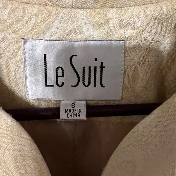 Le Suit womens suit jacket gold/cream pattern size 6 - Picture 3 of 5